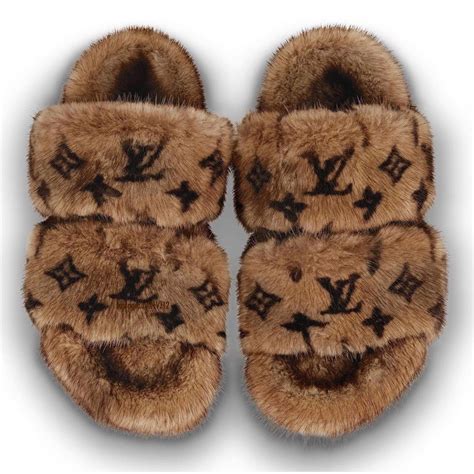 lv slippers fluffy